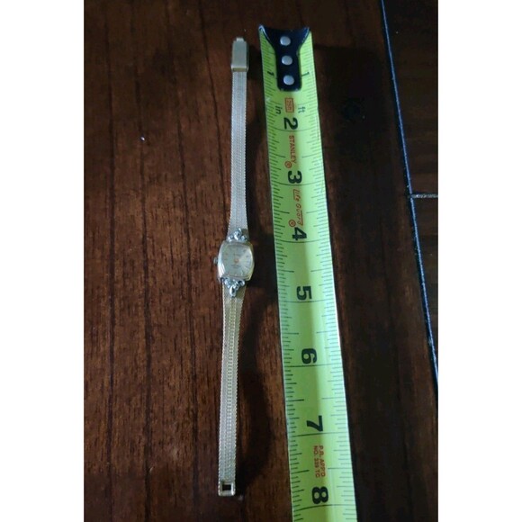 Vtg Jules Jurgensen GENUINE Diamond Gold Plated Ladies Watch Not Working - Picture 10 of 10